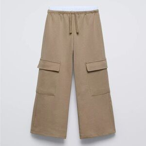 Zara Kids Tan Cargo Sweater Pants